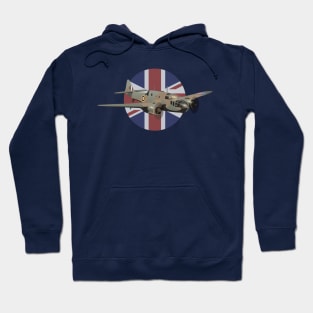 Bristol Beaufort British WW2 Airplane with Flag Hoodie